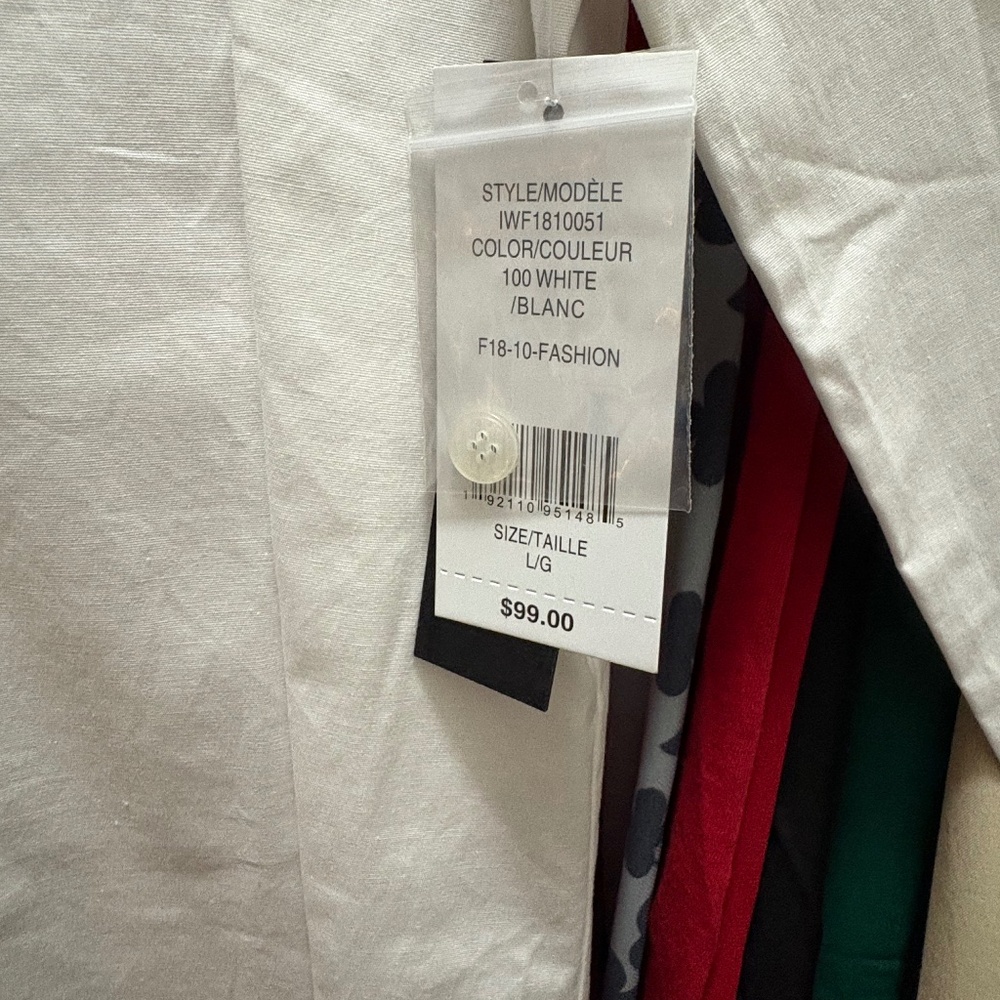 White Jeweled Long Sleeves - Large - IMNYC